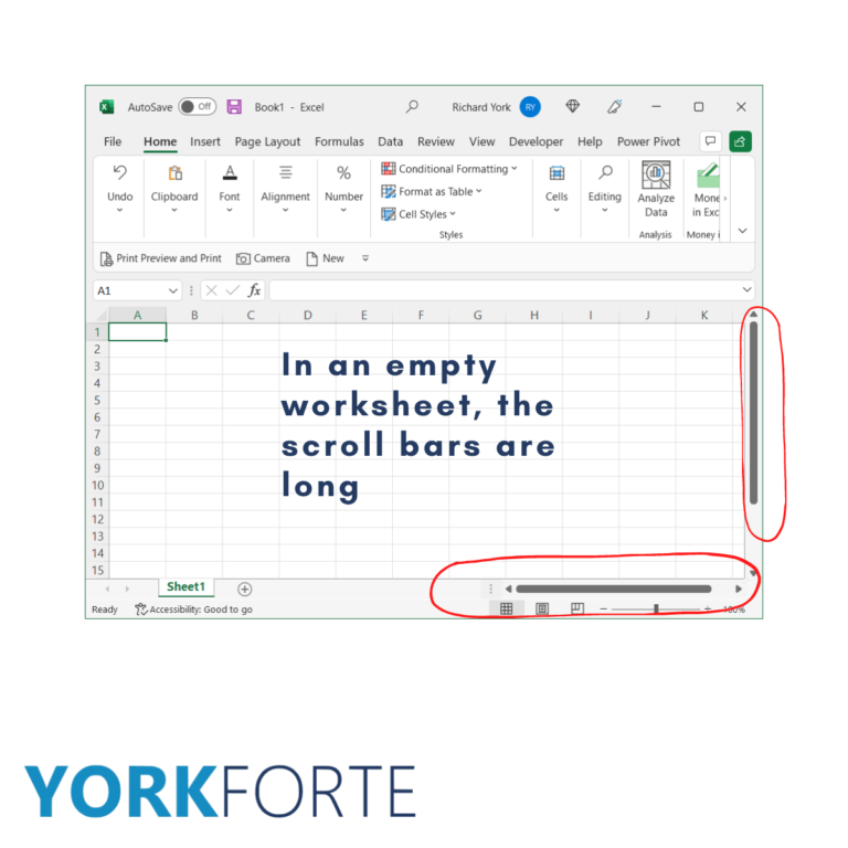 speed up your excel files check the scroll bars