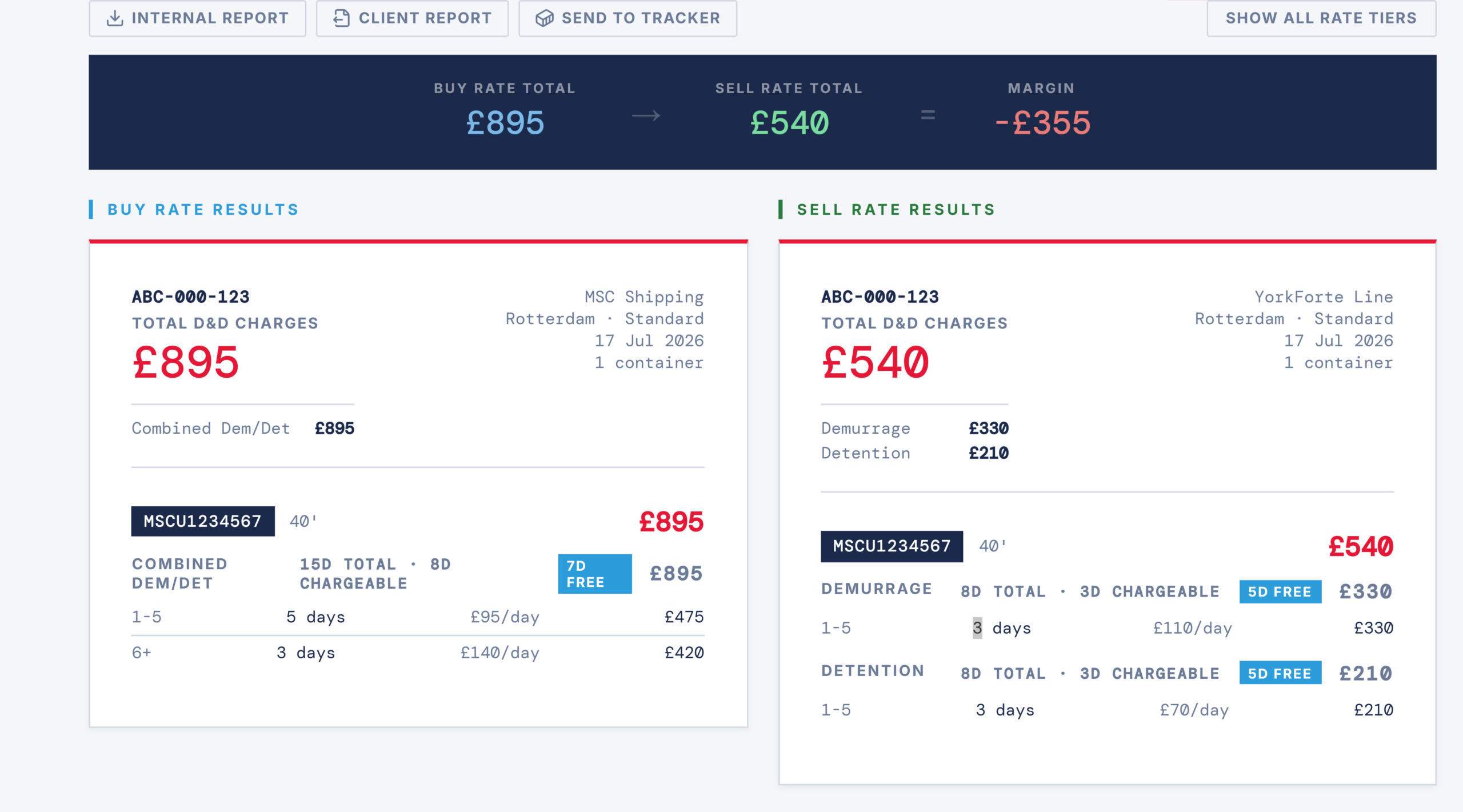 Demurrage and Detention Calculator