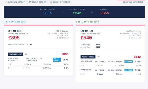 Demurrage and Detention Calculator